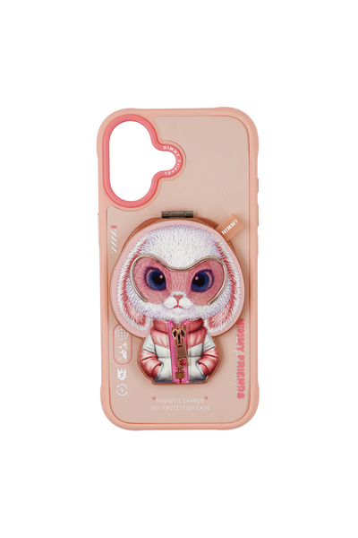 Nimmy iPhone 17 Uyumlu MagSafe Stant Özellikli 3D Gözlük Fermuar Tavşan Detay...