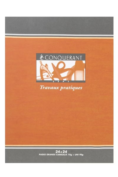 CONQUERANT Notebook (Seyes) Seyes/Uni 17 x 22 cm 24 Pages (12 Sheets) Square Ruled (French)
