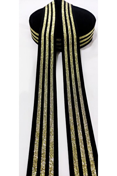 ALTAY AKSESUAR Black Gold Striped Rubber Strip