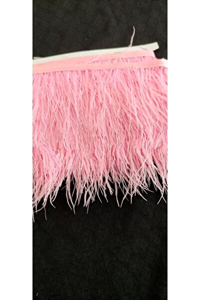 ALTAY AKSESUAR Deve Kuşu Tüyü Şerit Pembe Renk ( 9 Cm )