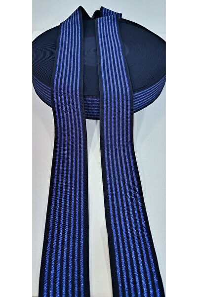 ALTAY AKSESUAR شريط مطاطي مخطط باللون الأسود اللامع من ساكس