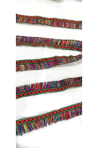 ALTAY AKSESUAR Etnik Şeritli Rengarenk Püskül