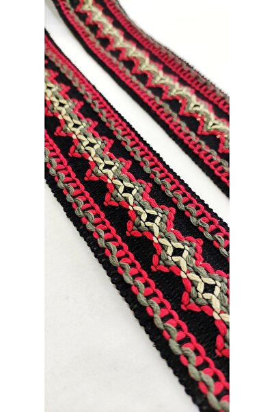 ALTAY AKSESUAR Bordo Siyah Haki Örme Renkli Şerit