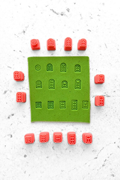 WE3D Mini Window Frame Line Print Polymer Clay Ceramic Plasticine Stamp Set w...