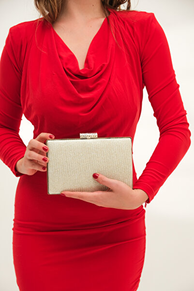 ROZA CANTA Women's Gold Silvery Evening Bag