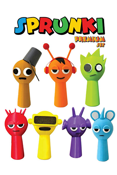 GiginGo Sprunki Premium Set - 7 Adet Sprunki Karakteri - Büyük Boy 10cm
