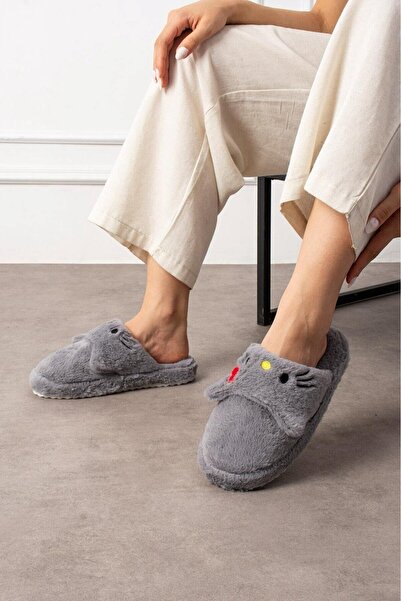 AlbiShoes Silent Soft Sole Plush Indoor Slippers with Cute Panda Figure Winter Unisex House Slippers