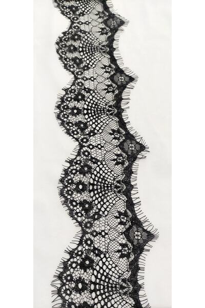 ALTAY AKSESUAR Black Bearded Lace Edge Wave Model (3 Mt)