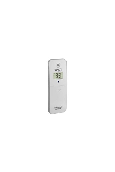 TFA Transmitator wireless digital pentru temperatura si umiditate, afisaj LCD, alb, compatibil MARBELLA,