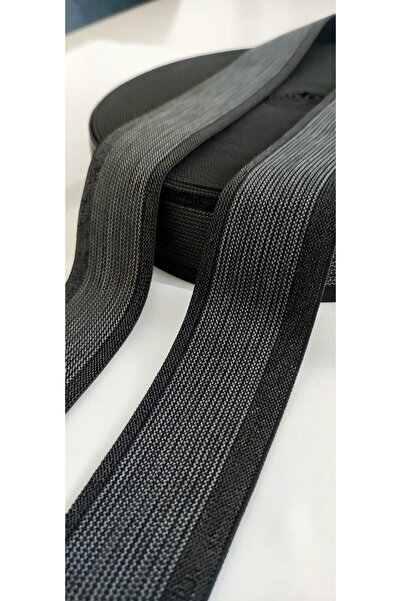 ALTAY AKSESUAR شريط مطاطي مخطط بشكل متعرج باللون الرمادي اللامع