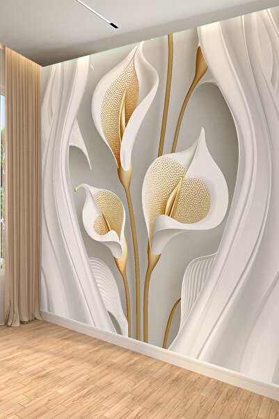 dreamwall Zarif Çiçek Desenli Tek Parça Tekstil Duvar Kağıdı