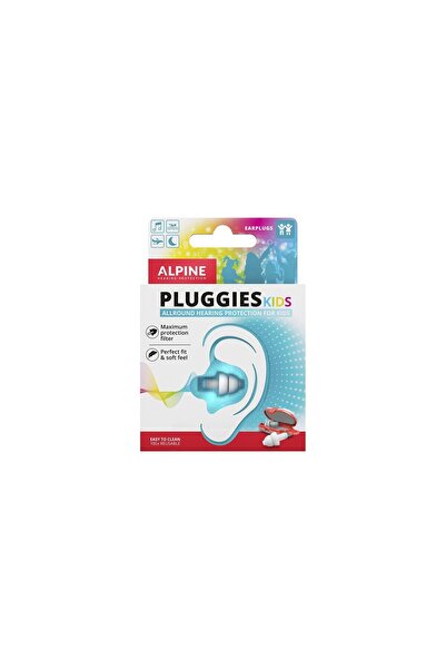 Alpine Reusable Noise-Reducing Earplugs for Kids 3-12 Years, Transparent, Pluggies Kids ALP23541