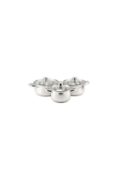Perfect Home Set oale cu capac, inox, 6 piese, Diamond
