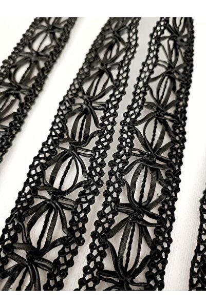 ALTAY AKSESUAR شريط تقليم جلدي بنمط صليب أسود