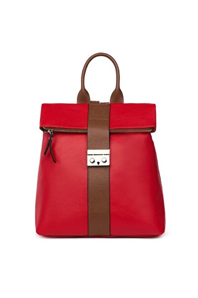 myOwn Manuel red genuine leather backpack