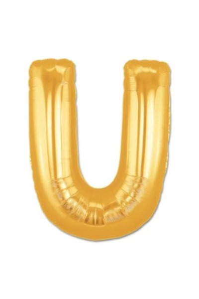 Lisinya U Letter Foil Balloon Gold Color 40 Inch - Tygoo
