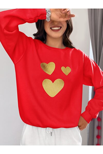 ArtYus Inimi de culoare aurie cu imprimeu guler rotund piese Swea tricou