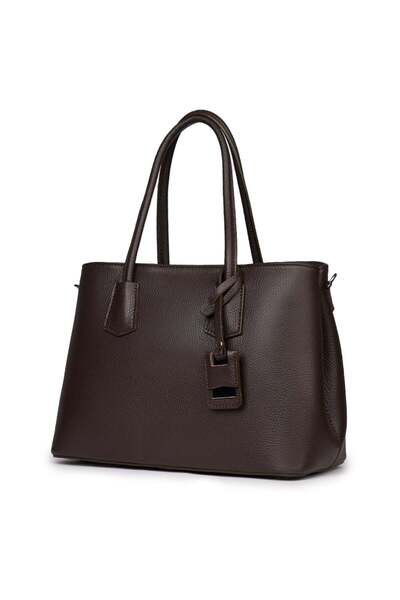myOwn Γυναικεία τσάντα χειρός από δέρμα Valentina σε σκούρο καφέ χρώμα