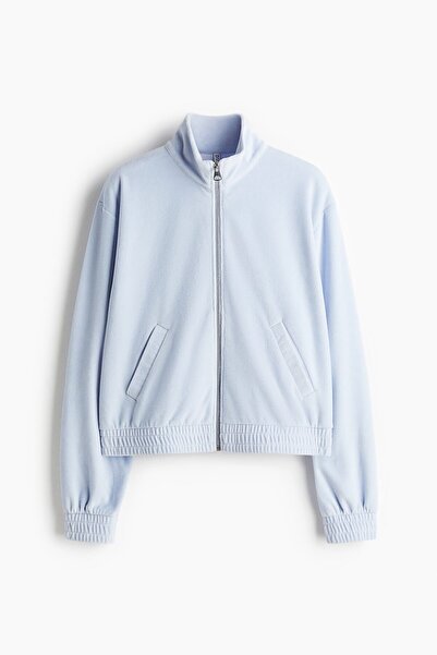 H&M Fermuarlı Velur Ceket