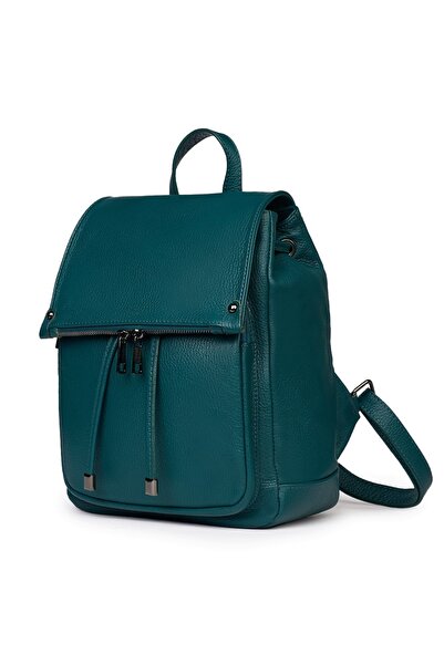 myOwn Jimmy navy green genuine leather backpack