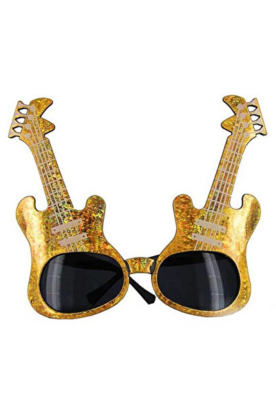 Lisinya Gold Color Rockn Roll Guitar Shaped Party Glasses 15X15 cm - Tygoo