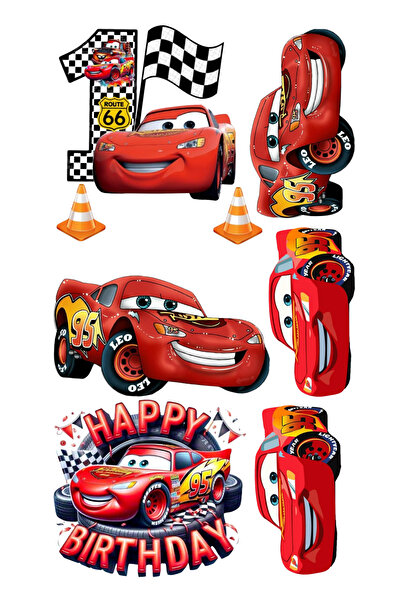 BatıDoğu Yenilebilir Şekerli Kağıt Baskısı Cupcake ve Pasta Resim Baskı Cars ...