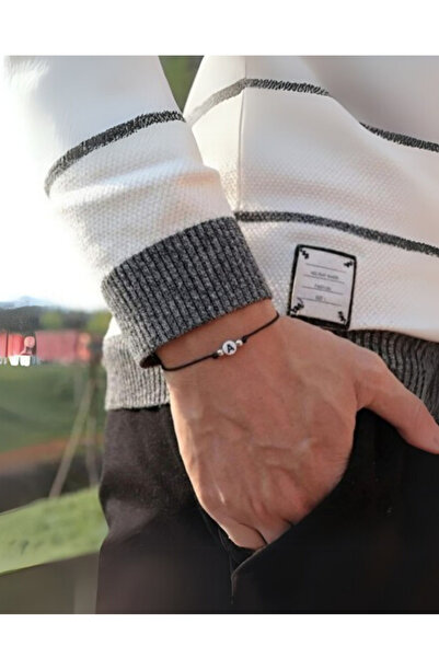 LA TINY AKSESUAR سوار رجالي قابل للتعديل، سوار من الجلد الصناعي مع حروف، سوار...