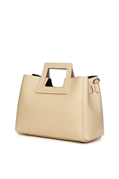 myOwn Γυναικεία τσάντα Armina από γνήσιο δέρμα σε κρεμ χρώμα