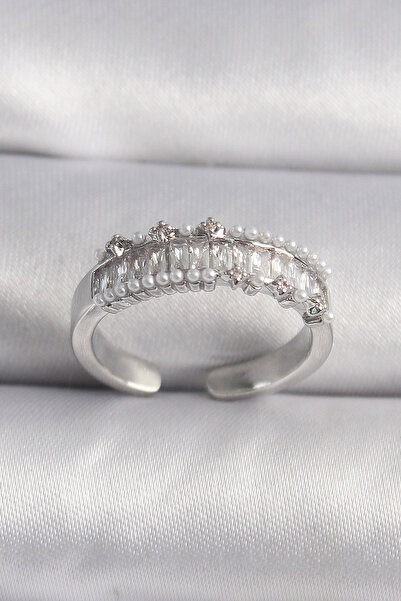 Lisinya خاتم نسائي من سلسلة VIP مصنوع من النحاس والفضة وحجر الزركون واللؤلؤ -...