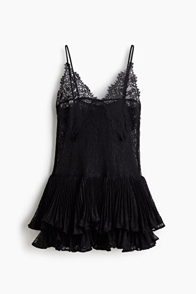 H&M Askılı Dantel Elbise
