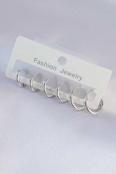 Lisinya Brass Silver Color Oval Earring Set - Tygoo