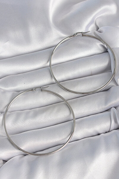 Lisinya 316 Steel Silver Color 63 mm Ring Model Women's Earrings - Tygoo