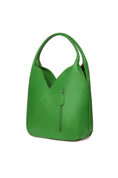 myOwn Geantă Lorena verde din piele naturală