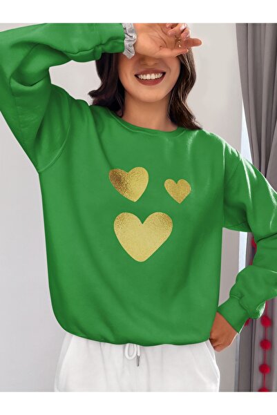 ArtYus Inimi de culoare aurie cu imprimeu guler rotund piese Swea tricou