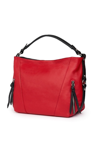 myOwn Geantă de damă din piele naturală Samira roșu/negru