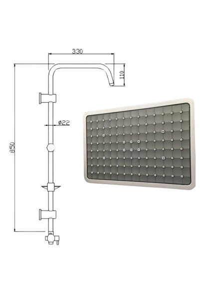 Lisinya Domino Chrome Top Shower Set with Sprinkler - Functional and Stylish ...