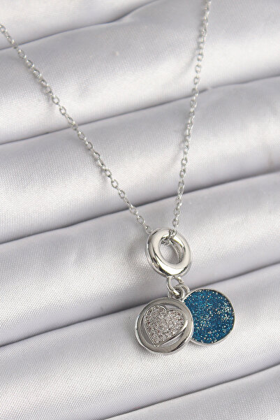 Lisinya 316L Steel Silver Color Chain Zircon Stone Processing Blue Glitter Wo...