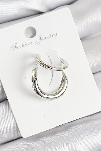 Lisinya Brass Hoop Model Silver Color Right Cartilage Earring - Tygoo