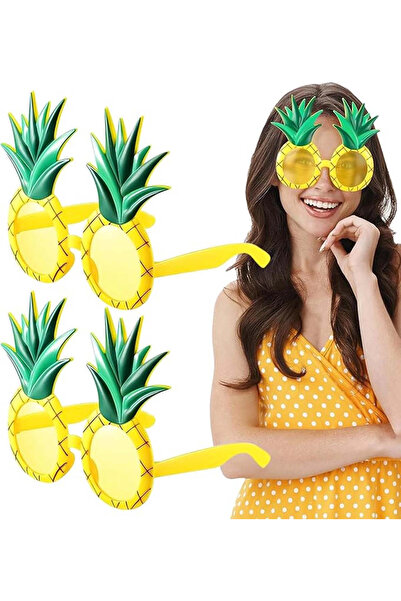 Lisinya Tropical Hawaiian Pineapple Shaped Party Glasses 9.5 X 14 cm - Tygoo