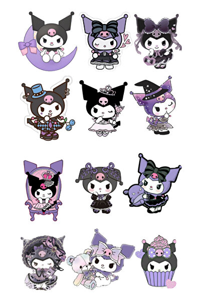 BatıDoğu Yenilebilir Şekerli Kağıt Baskısı Cupcake ve Pasta Resim Baskı Kuromi Temalı 58