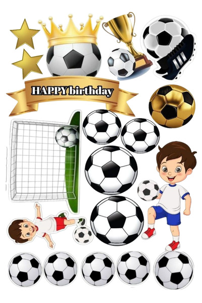 BatıDoğu Yenilebilir Şekerli Kağıt Baskısı Cupcake ve Pasta Resim Baskı Futbol Temalı 74