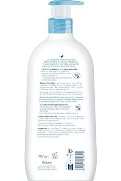 Biolane Gel Corps et cheveux 2 en 1 – 750 ml