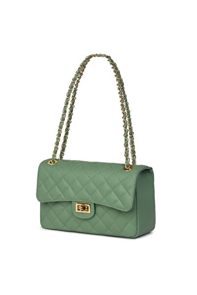 myOwn Angela quilted leather purse, pistachio green