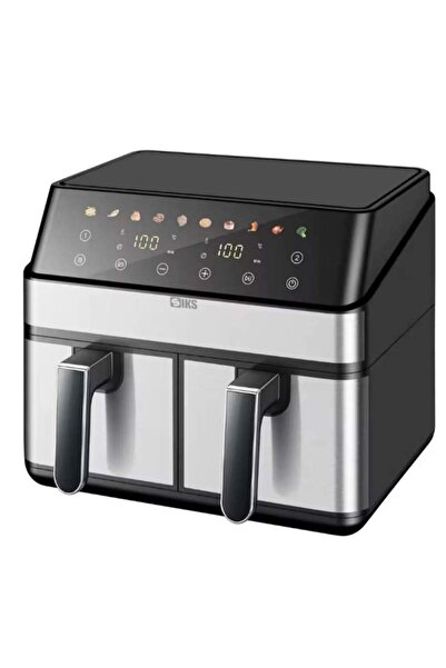 SIKS Double Air Fryer, Oil-Free, 8 Automatic Programs, 9L Capacity, Adjustable Temperature, 2000 W