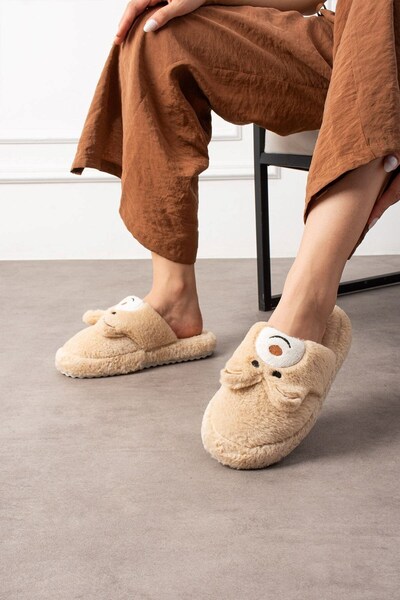 AlbiShoes Милий плюшевий ведмедик Фігурні домашні капці Не шурхотять Не ковзають Легкі Зимові домашні капці