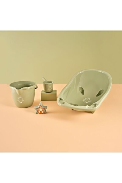 PONÇİK STORE 3’lü Bebek Banyo Seti - Bebek Yıkama Küveti - Su Kovası - Maşrapa RENKLİ Bebek Yıkama Takımı