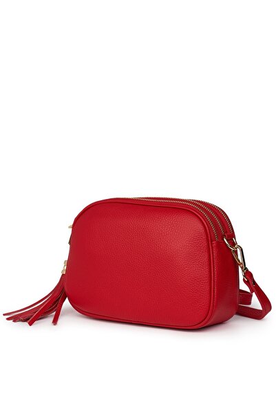 myOwn Poșetă Felicia roșie din piele cu trei compartimente