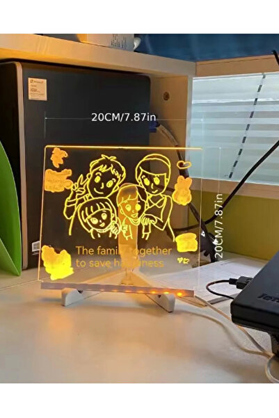 Genel Markalar Neon Işıklı 7 Renk Işık Boyama Kalemli Led Resim Panosu Boyama...