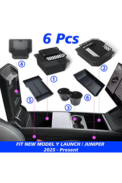 Choice13 صندوق تخزين نظارات كول جديد 6 في 1 لسيارة تسلا موديل Y جونيبر 2026 و...