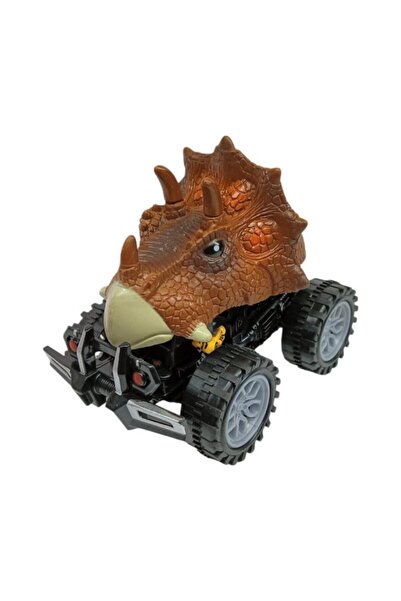 Genel Markalar Sürtmeli Dinazor Robota Dönüşen Araba 14 Cm - Kahverengi (Lisi...